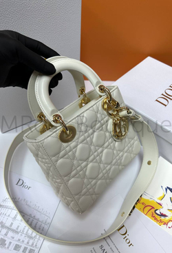 Женская сумка Lady Dior My ABC квадратная белого цвета