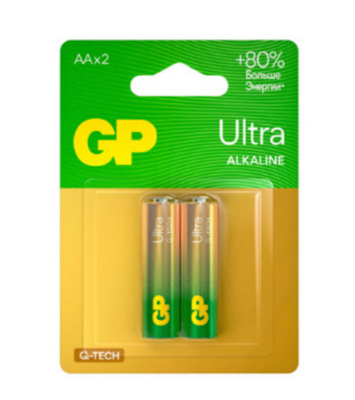 Элемент питания GP Alkaline ULTRA G-Tech LR6 BL2 15AUA21-2CRSBC2 (2 шт)