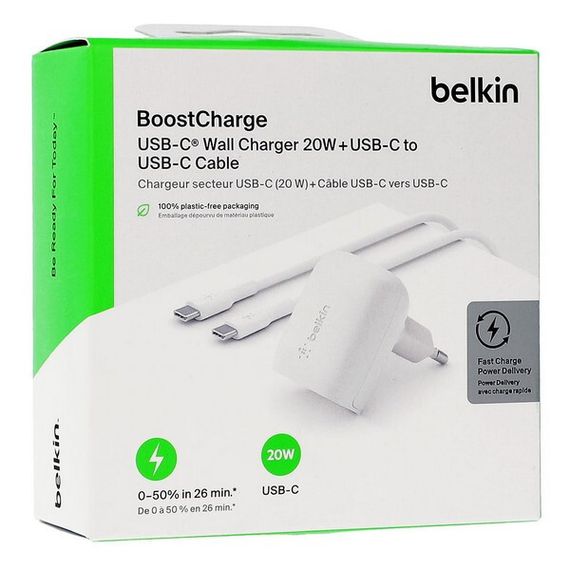Сетевое зарядное устройство Belkin 20W USB-C Power Delivery Wall Charger (WCA006vfMWH-B6)