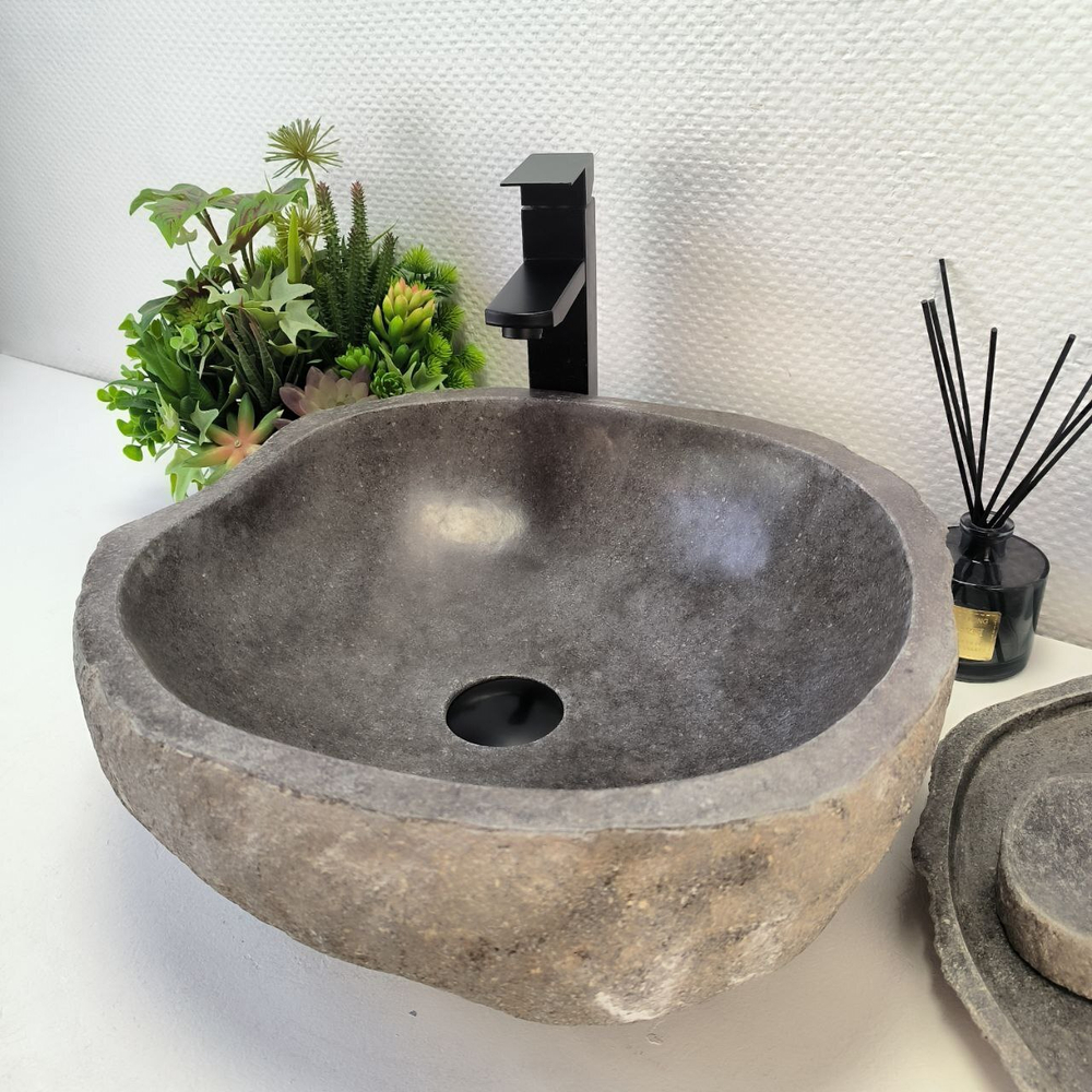 Раковина из речного камня RS-63520 (47*41*15) 0122