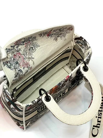 Сумка женская Dior Lady D-lite, модель среднего формата белый