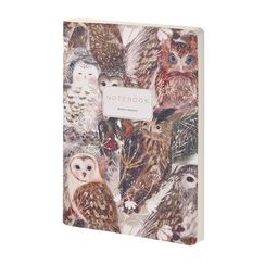 Bloknot \ Блокнот \ Notebook Тетрадь А5 из экокожи, "Фауна. Волшебные совы" 60 л. Линейка