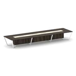 Steel Meet Стол переговорный прямоугольный KMK-PR.B.SP-18 Дуб Мали/Ваниль Глянец/Металл Белый 6000*1