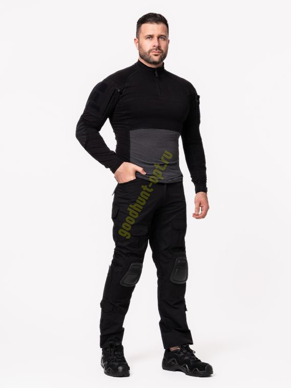 Тактический костюм с защитой Комбат Чёрный