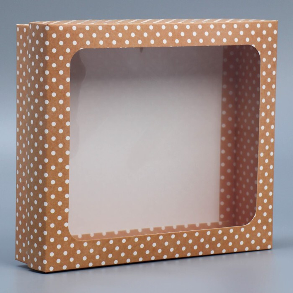 Коробка подарочная «Горошек» , 23.5 × 20.5 × 5.5 см