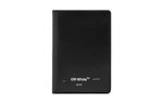 OFF WHITE Leather Card Holder Passport Holder Men"s Black