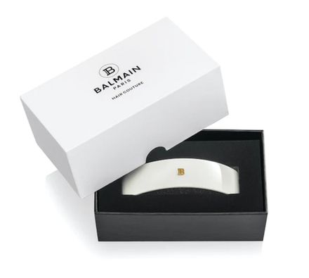 Balmain Hair Couture Заколка-автомат белая глянец размер L White Barrette Pour Cheveux