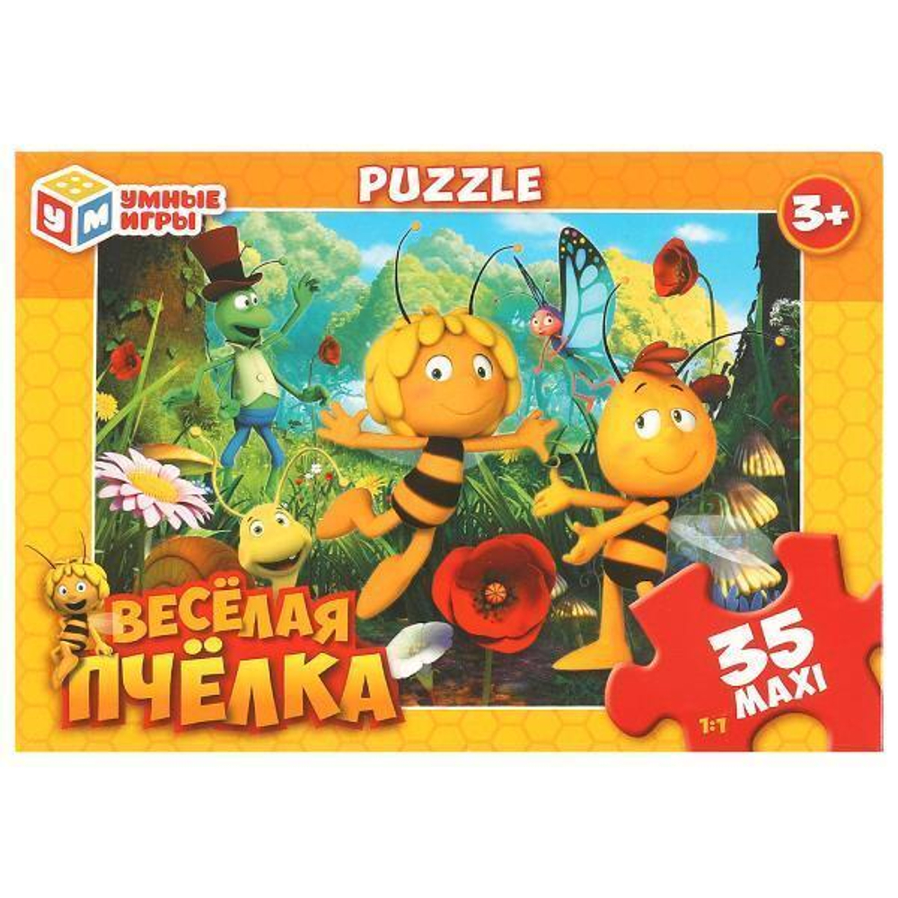 Макси-пазл 35эл. "Веселая пчелка" в коробка 4660254451513 (Умные игры)