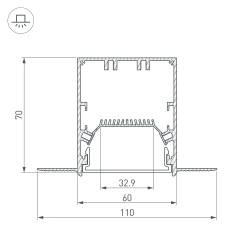 Профиль SL-LINIA55-FANTOM-2000 ANOD (Arlight, Алюминий) 027161