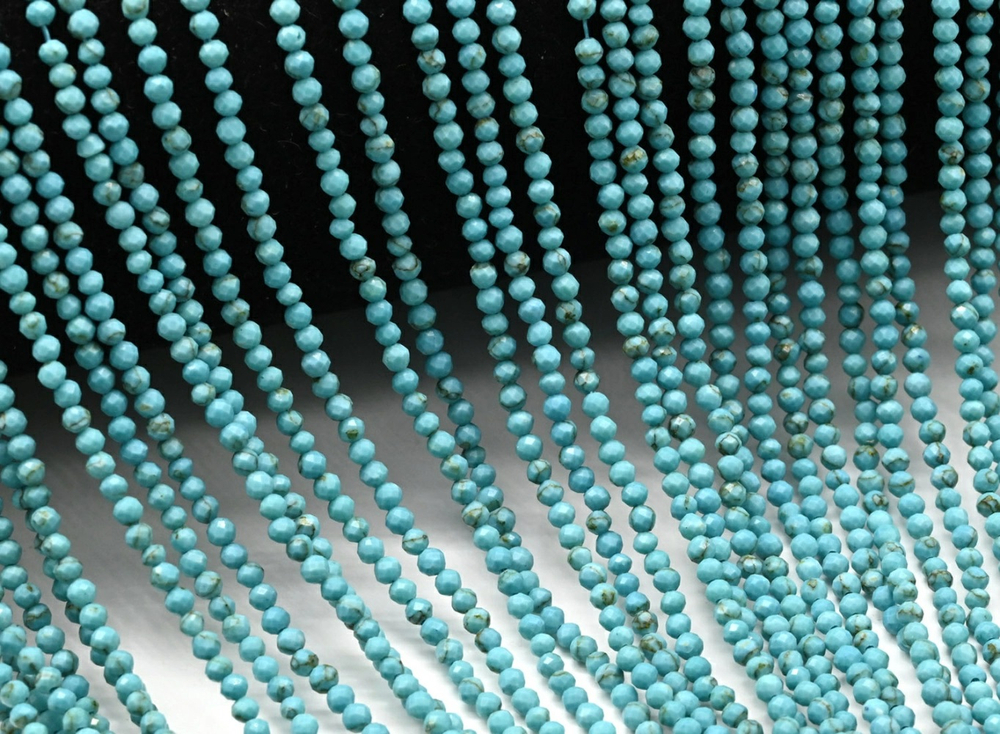 16206-3 Голубой говлит шар огранка 3мм, нить 38см