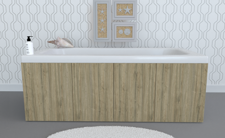 Экран под ванну комбинированный TR-9-411 вяз текстурный