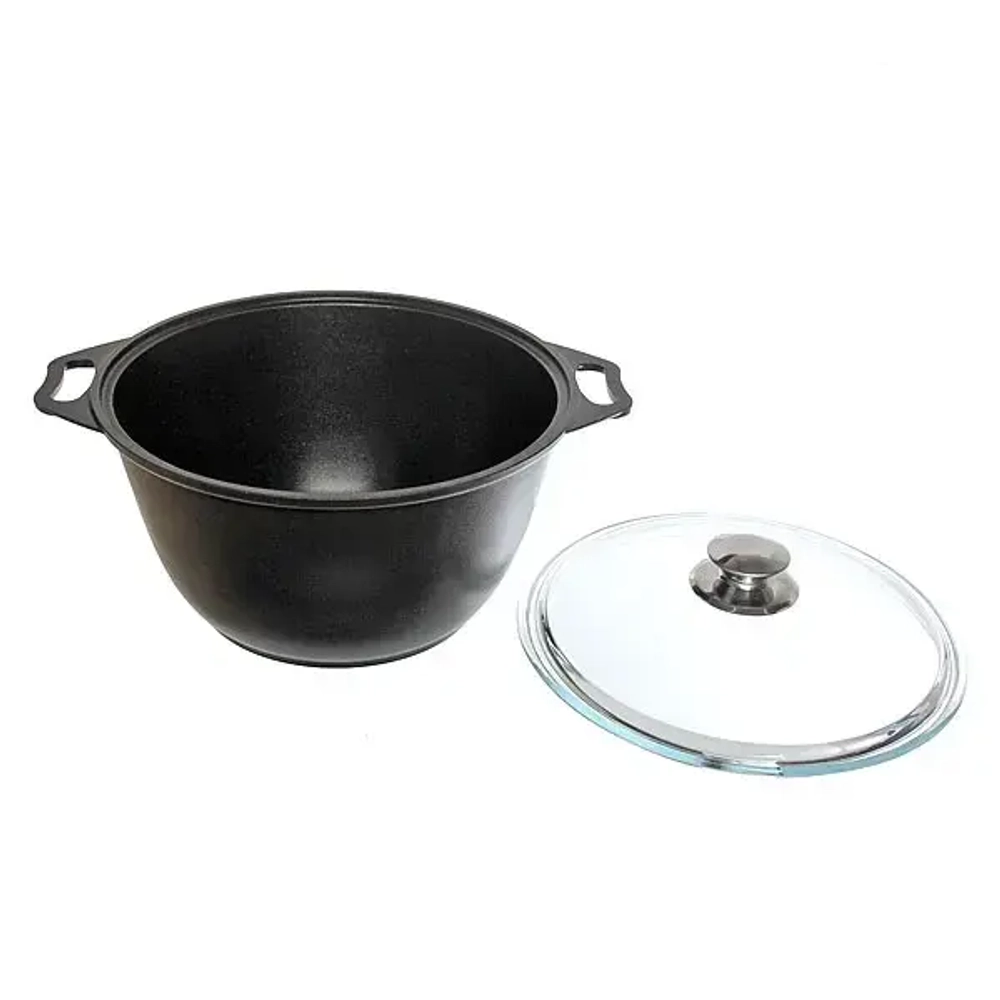 Кастрюля 4л литой алюминий со стеклянной крышкой КМ-к41а