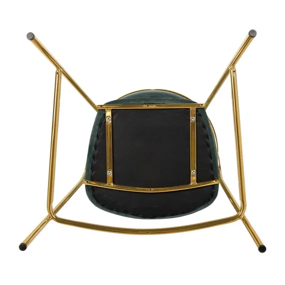 Полубарный стул Turin бирюзовый с золотыми ножками