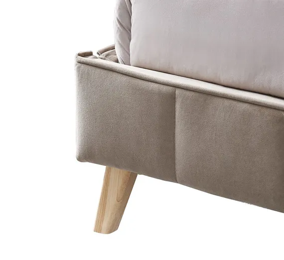 Кровать с мягким изголовьем Husk бежевая | Купить в Hallberg.ru