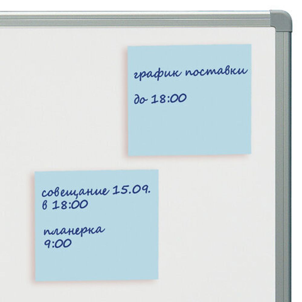 Блок самоклеящийся (стикеры) STAFF STANDARD, ПАСТЕЛЬНЫЙ 76х76 мм, голубой, 100 листов, 116574