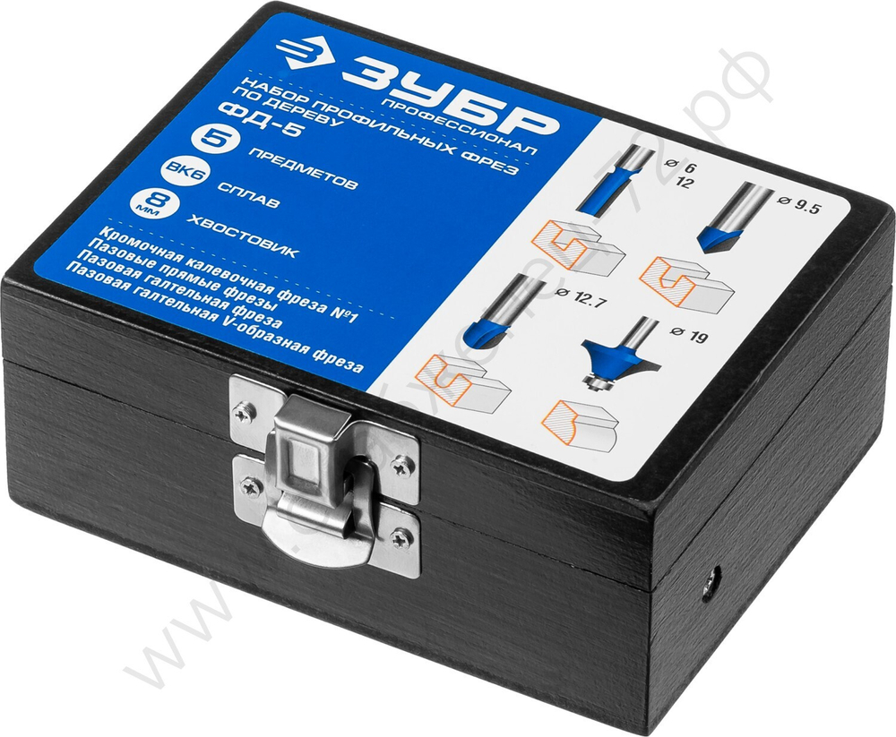 ЗУБР 5шт, набор профильных фрез по дереву