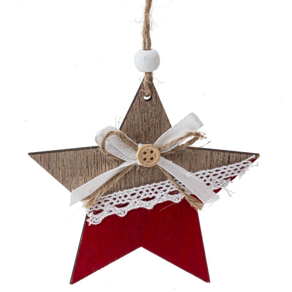 GAEM Изделие декоративное подвесное "Ангел/Ёлка/Звезда", L9 W1 H11,5 см, 3в.