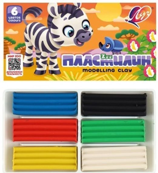 Plastilin Луч Зоо məktəbli 6 rəng