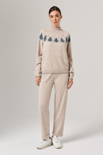 23172 Свитер женский (серо-бежевый меланж)