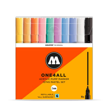 Набор маркеров Molotow ONE4ALL 127HS - 10шт Pastel-Set (2мм)
