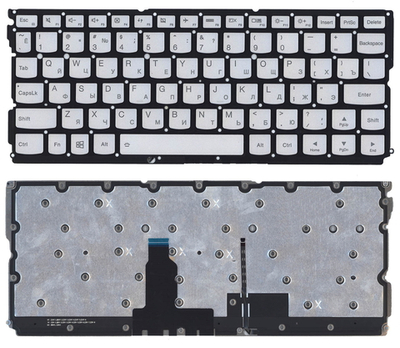 Клавиатура для ноутбука Lenovo Yoga 900S-12ISK серебристая без рамки с подсветкой