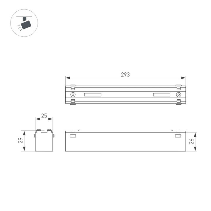 Трековый светодиодный светильник Arlight Mag-Vibe-Flat-L293-12W Warm3000 044433