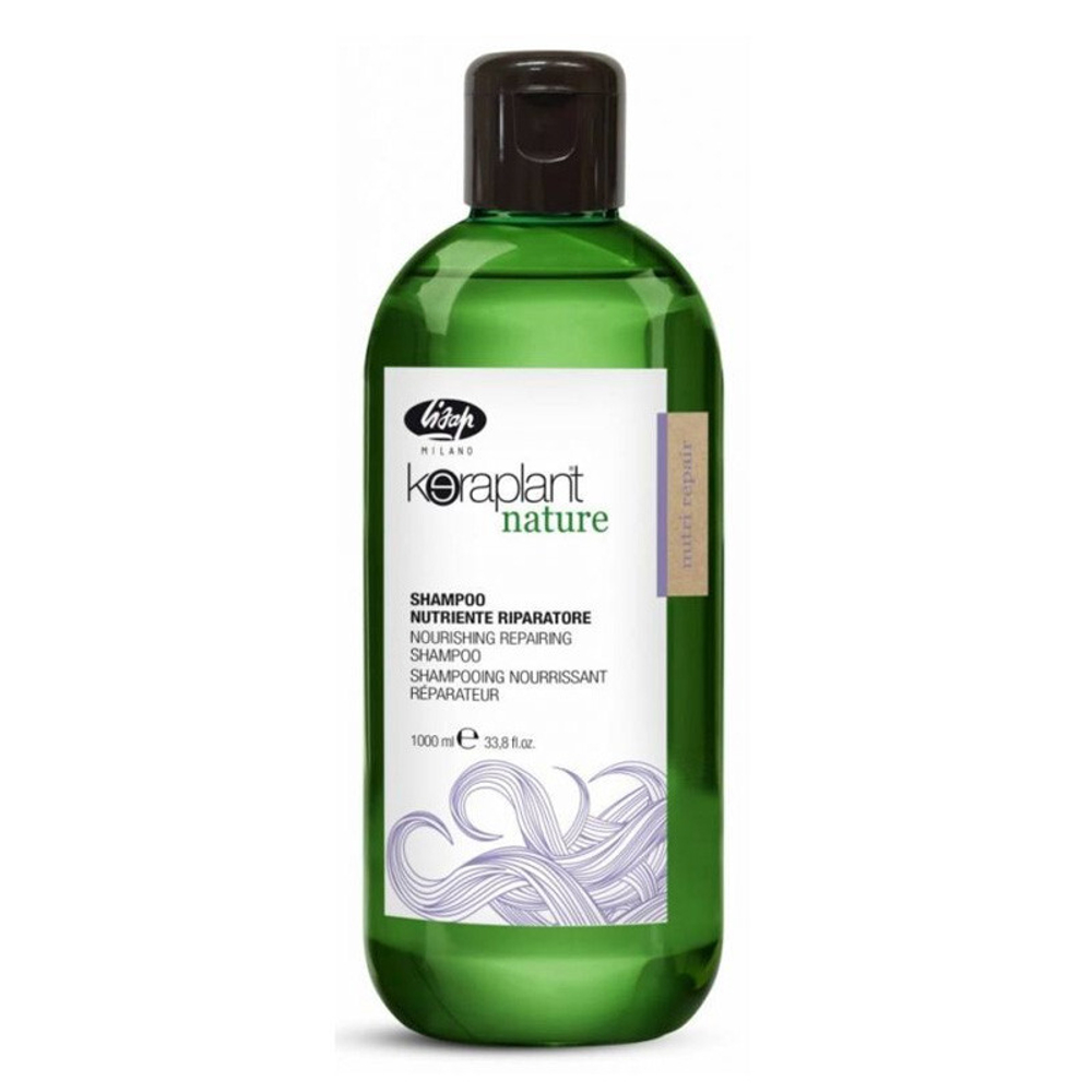 Шампунь для глубокого питания и увлажнения волос Keraplant Nature Nourishing Repairing Shampoo Lisap, 1000 мл.