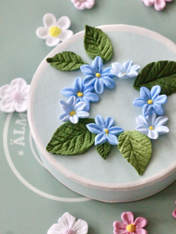 Молды силиконовые в наборе 2 шт "Цветочки и листики" разноцветные / Формы для лепки цветов и листьев