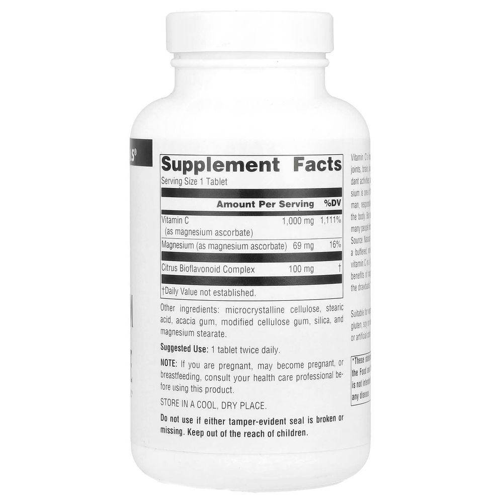 Source Naturals, аскорбат магния, 1000 мг, 120 таблеток