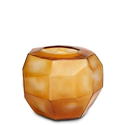 Ваза Guaxs Cubistic Clear/Gold, 27 см