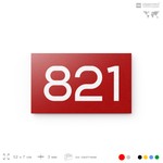 Номер на дверь 821, табличка на дверь для офиса, квартиры, кабинета, аудитории, склада, красная 120х70 мм, Айдентика Технолоджи