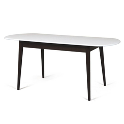 Обеденный стол Эней 130(160)x80 (черный/белый)