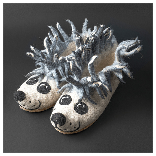 Валяные тапочки «Ёжики»