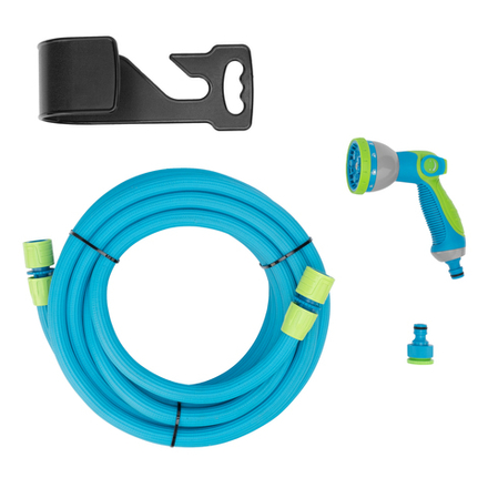 Набор поливочный, шланг 7,5-22,5м, пистолет 8 реж., чехол, подвес, LUXE Palisad