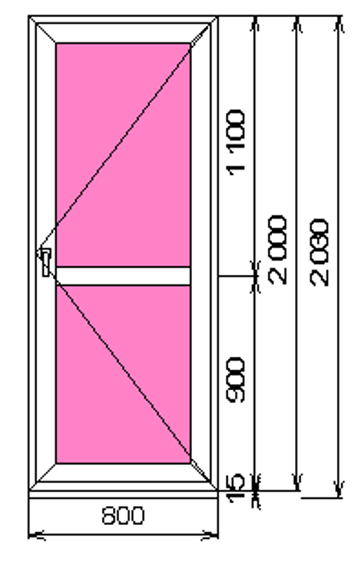 Дверь из ПВХ 2000 х 800