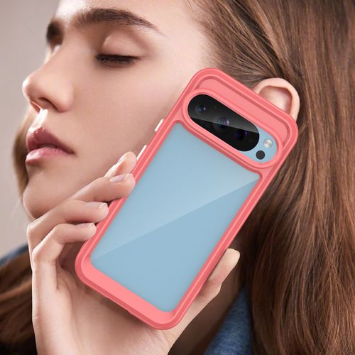 Чехол с мягкими рамками красного цвета для Google Pixel 9 Pro, увеличенные защитные свойства