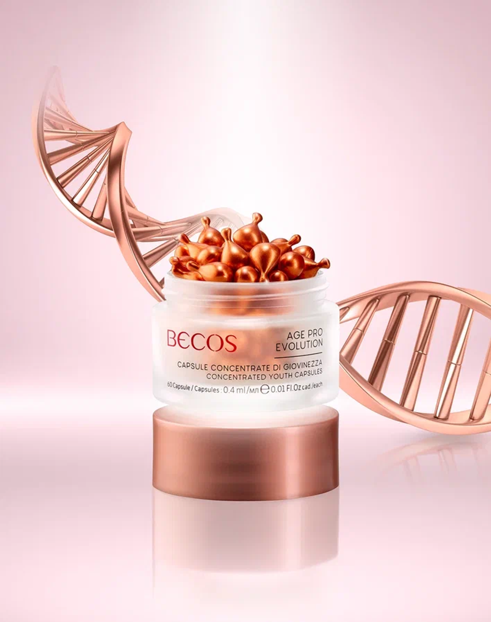 BECOS Антивозрастная сыворотка комплексного действия в капсулах-CONCENTRATED YOUTH CAPSULES,60 шт x 0,4мл