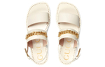 GUCCI Gucci Sylvie Chain Comfortable All-match beach Sandals Women's White