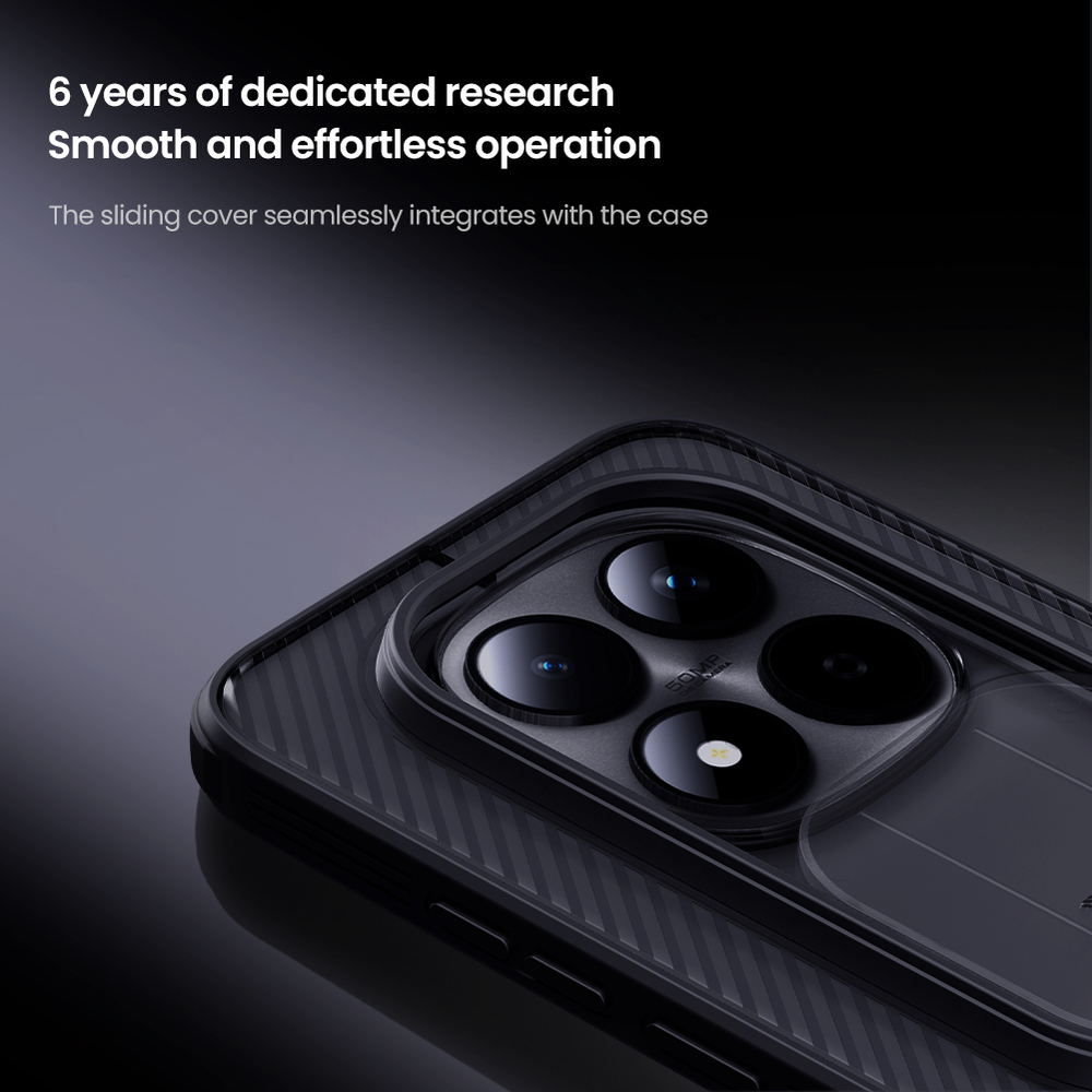 Чехол прозрачный тонированный от Nillkin для Xiaomi Redmi Note 15 Pro 5G, серия CamShield Pro (защитная сдвижная шторка для камеры)