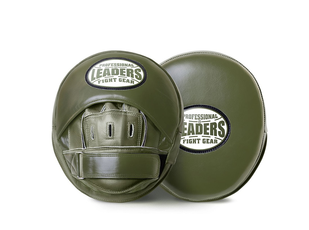 Лапы тренерские LEADERS MID-AIR OLIVE (ONE, кожа, зеленый)