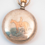 Антикварные карманные часы с золотым всадником — ELGIN NATIONAL WATCH COMPANY