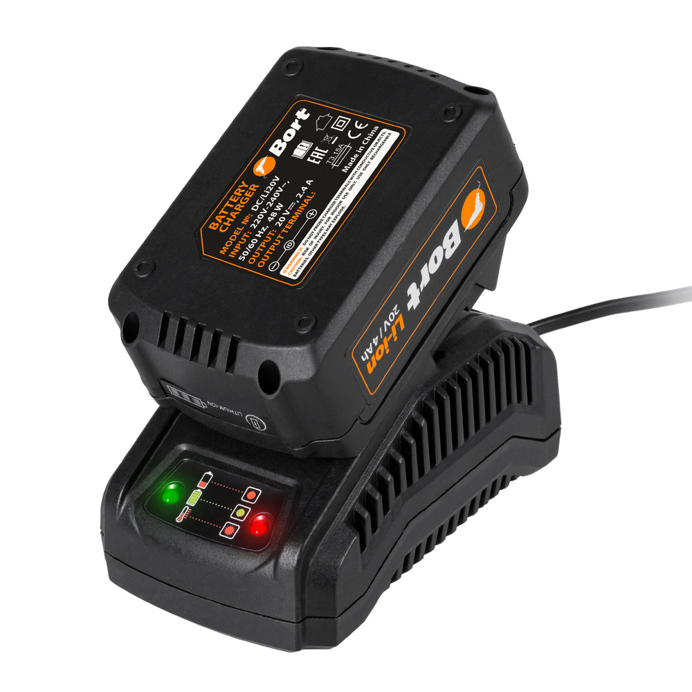 Машина шлифовальная угловая аккумуляторная BORT BWS-20Li-SR (2x4Ah+ЗУ)