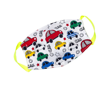 Хлопковая маска для детей «Машинки»