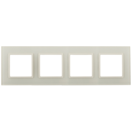 14-5104-02 ЭРА Рамка на 4 поста, стекло, Эра Elegance, сл.кость+сл.к