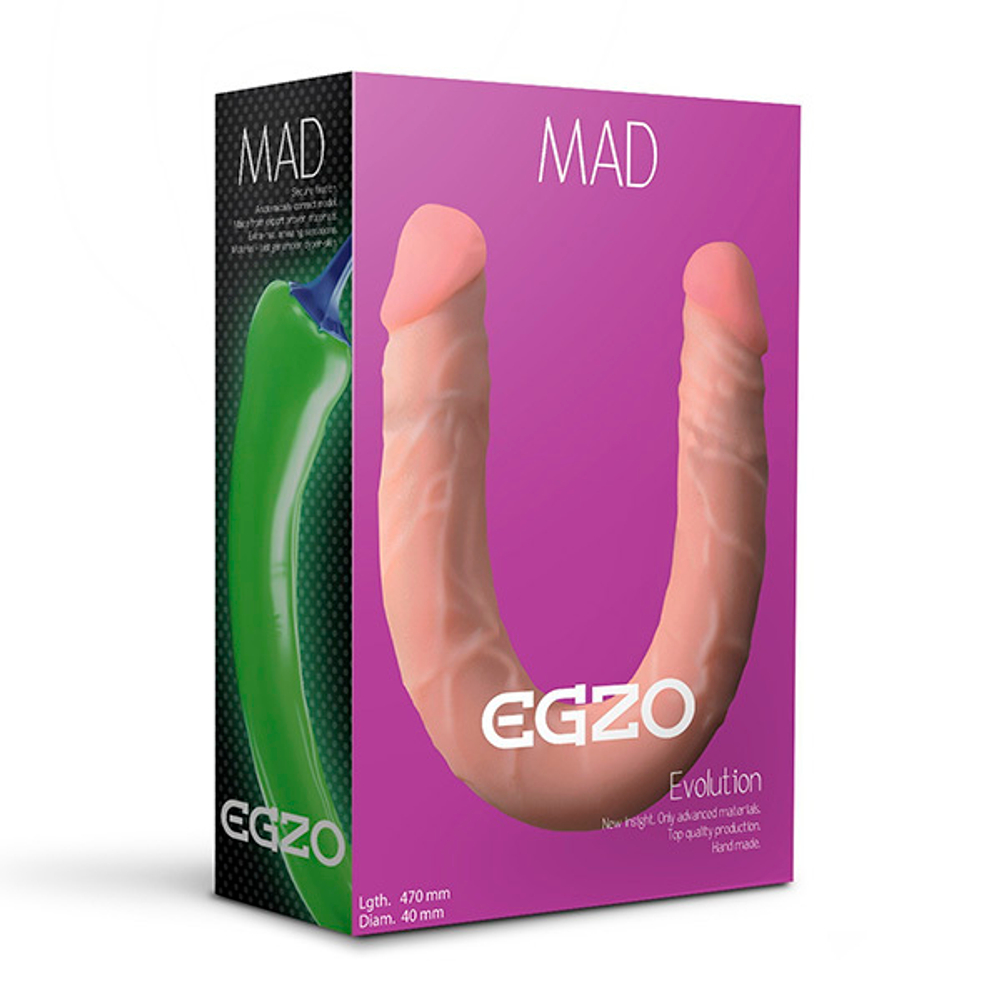 Двусторонний фаллоимитатор из киберкожи 46см Egzo Mad Pepper Cyberskin DL002