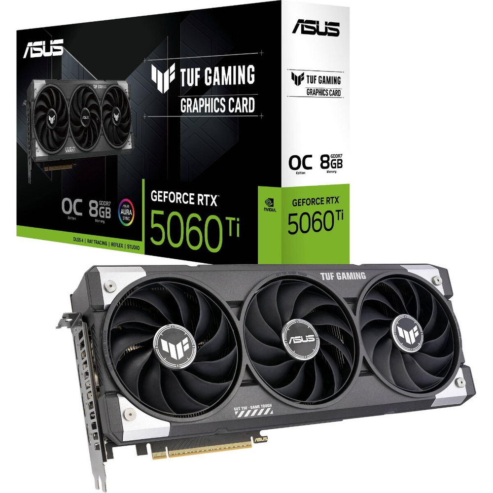 Видеокарта ASUS TUF Gaming GeForce RTX™ 5060 Ti 8GB GDDR7 OC Edition 128-bit, 2692 МГц