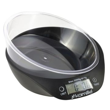 Весы кухонные электронные Kamille KM-7110 с чашей (круглые 20,5х18,4х6,1 см)