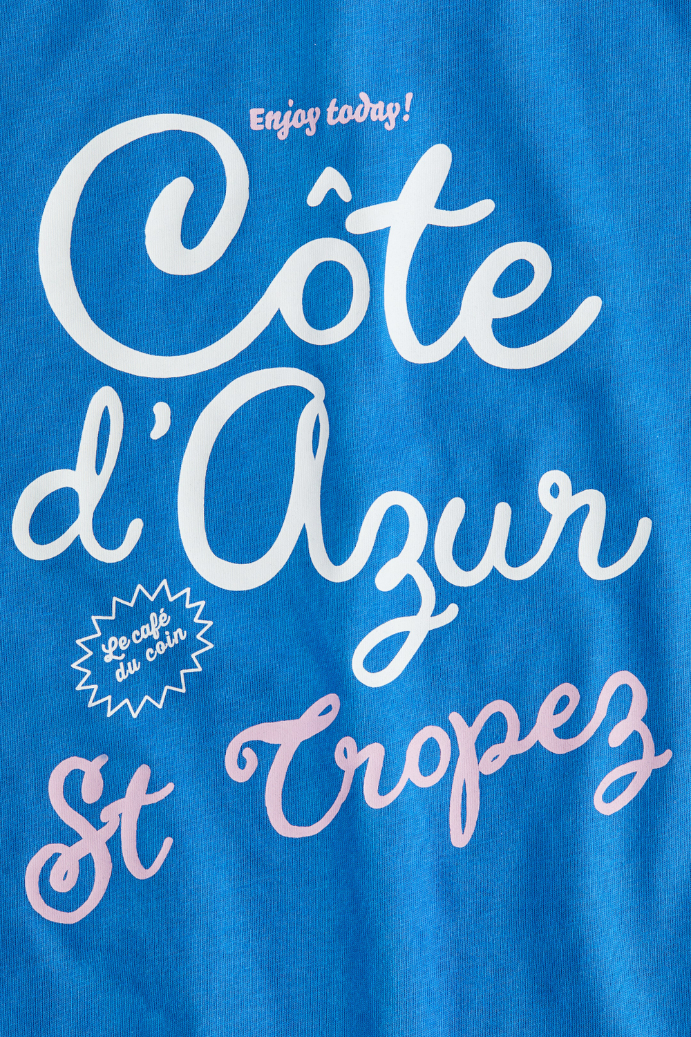 H&M Хлопковая футболка оверсайз с принтом, ярко-синий