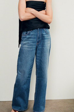 ZARA ДЖИНСЫ RELAXED ОВЕРСАЙЗ С ВЫСОКОЙ ПОСАДКОЙ, СИНИЙ