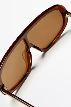 Massimo Dutti Массивные солнцезащитные очки с облегающей оправой, карамельный